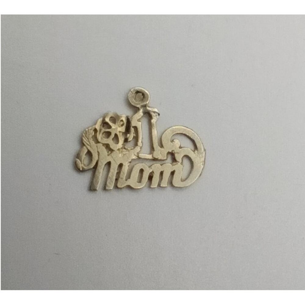 14K Gold “#1 Mom” Flower Charm